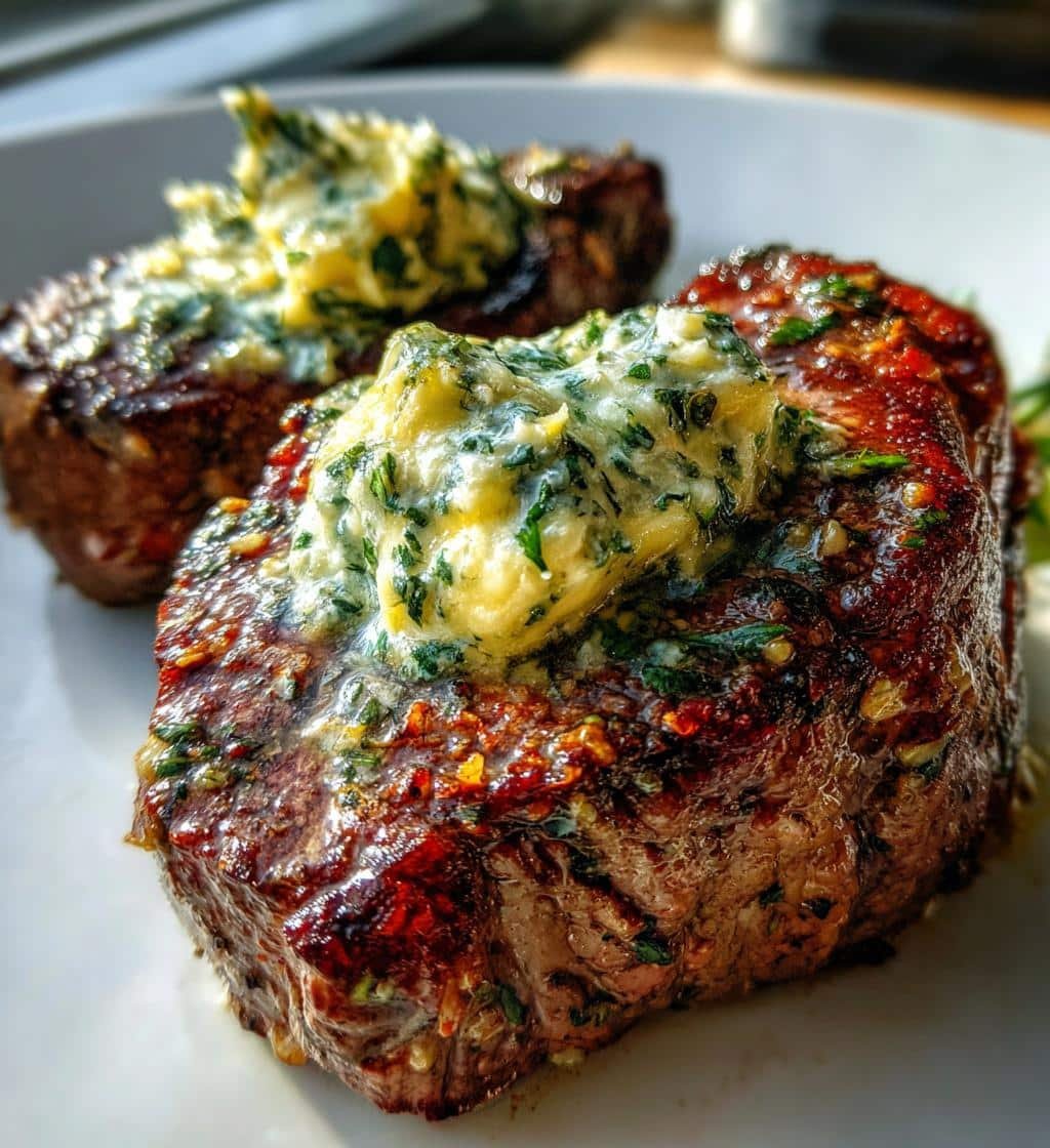 Air Fryer Easy Filet Mignon Garlic Herb Butter