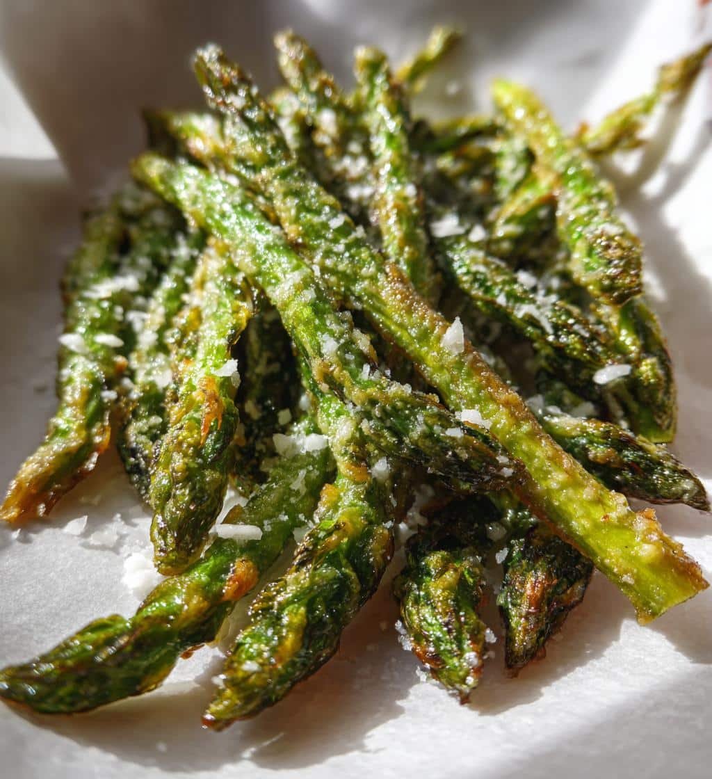 Air Fryer Easy Parmesan Asparagus Chips