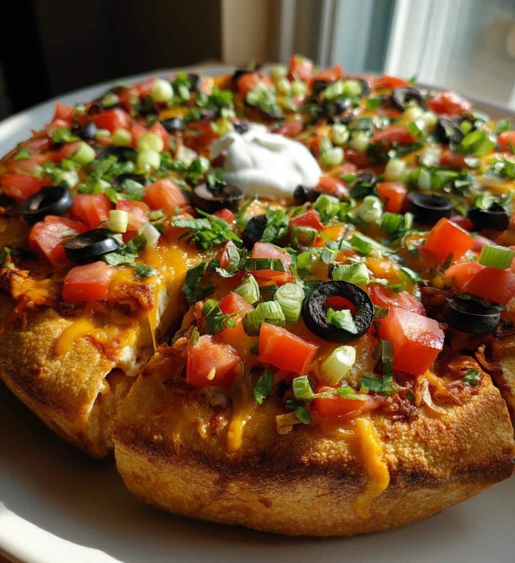 Air Fryer Easy Taco Pizza