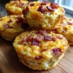 Air Fryer Egg Bites Bacon Cheddar