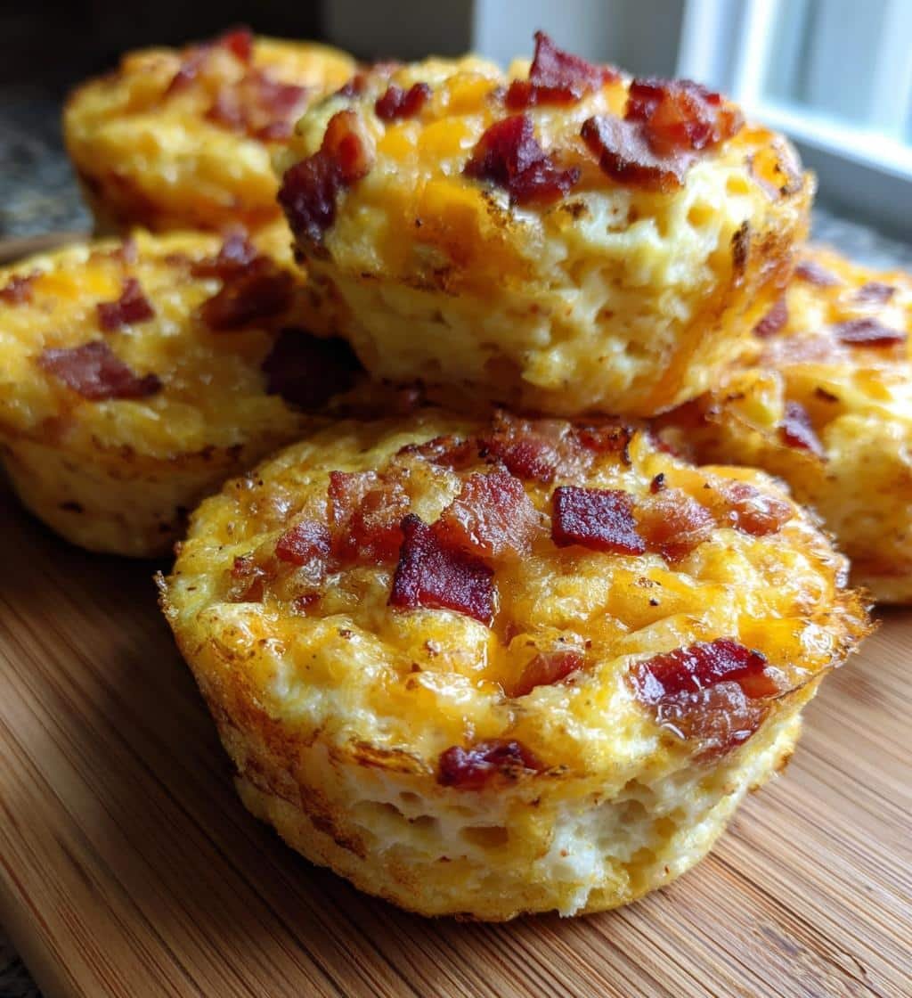 Air Fryer Egg Bites Bacon Cheddar
