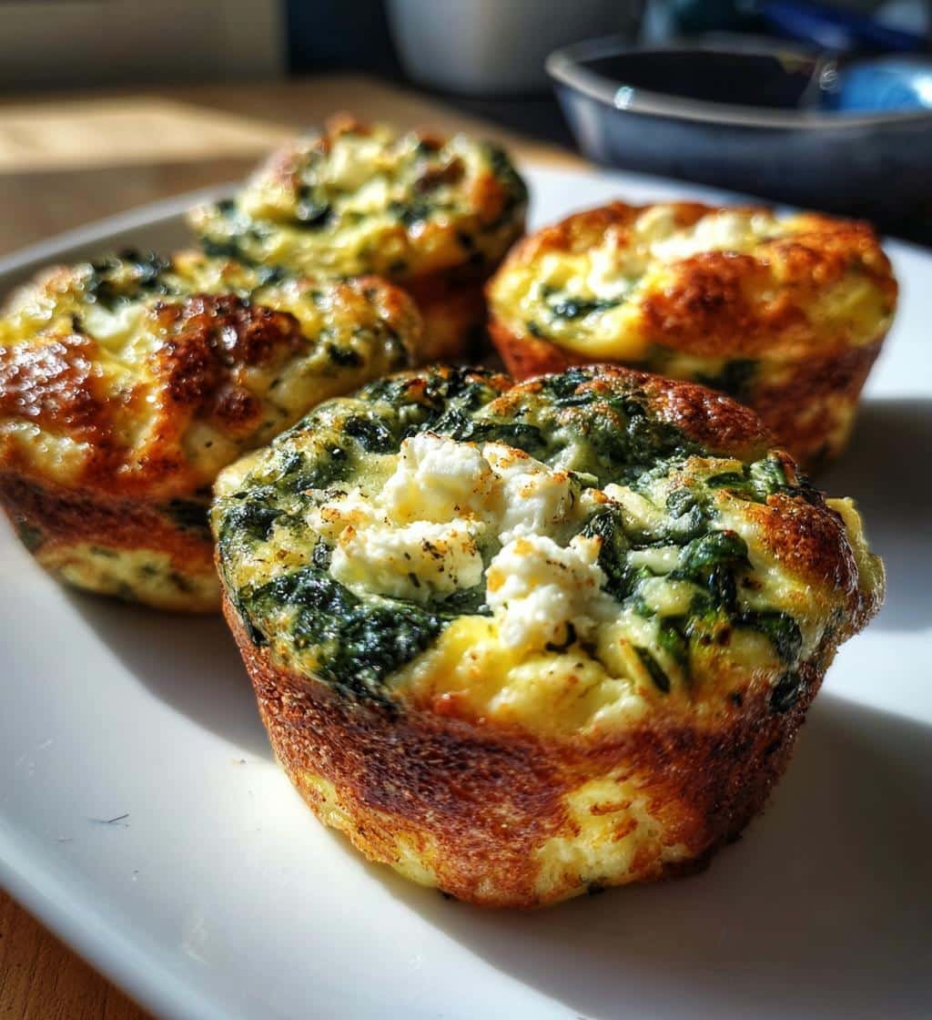Air Fryer Egg Bites Spinach Feta