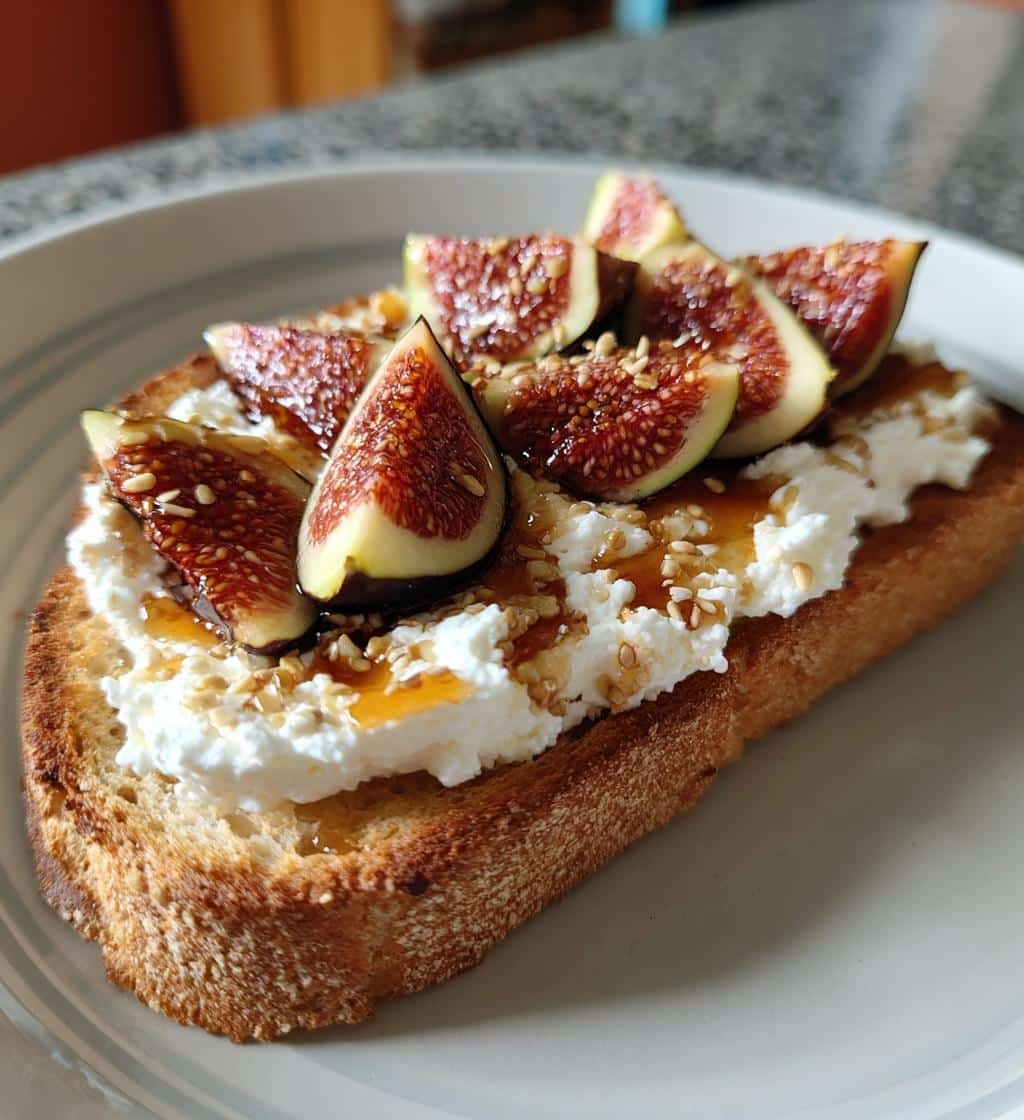 Air Fryer Fig & Honey Ricotta Toast