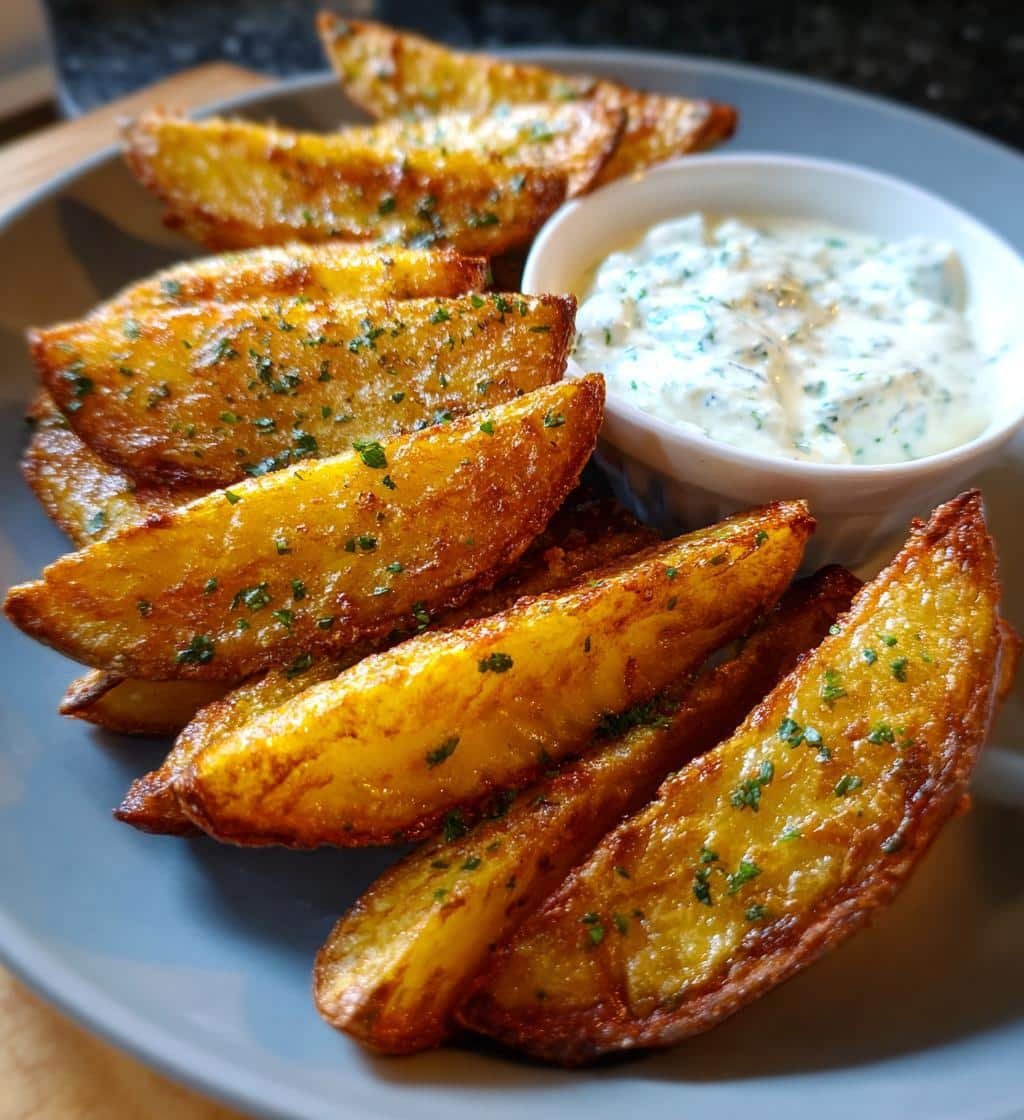 Air Fryer Garlic Herb Aioli Creamy Wedges