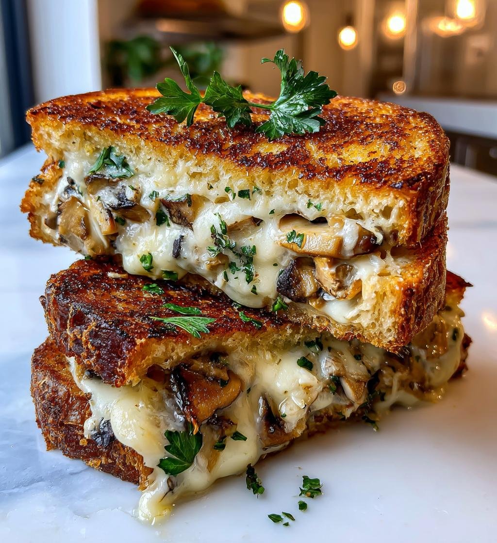 Air Fryer Garlic Mushroom Sandwich