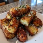 Air Fryer Garlic Parmesan Mozzarella Sticks