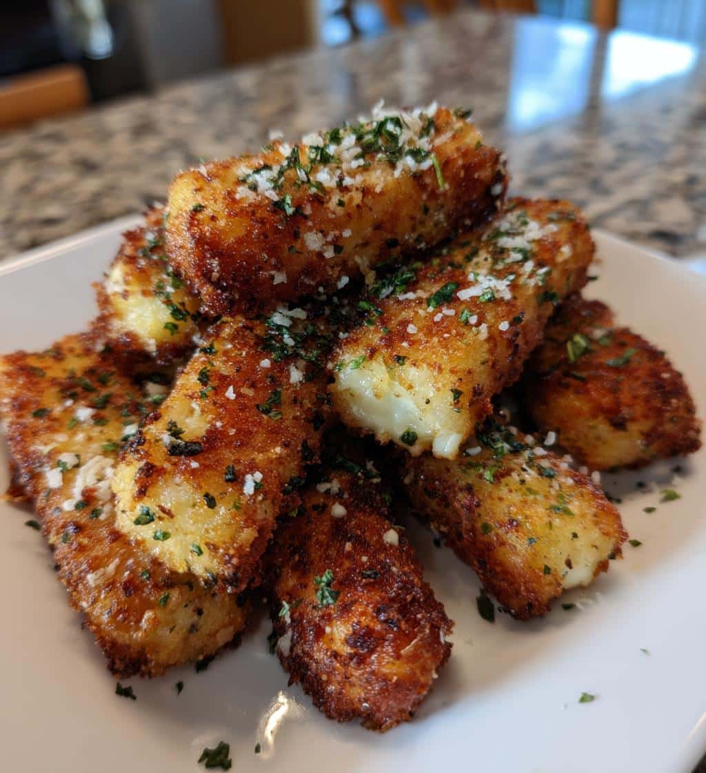 Air Fryer Garlic Parmesan Mozzarella Sticks