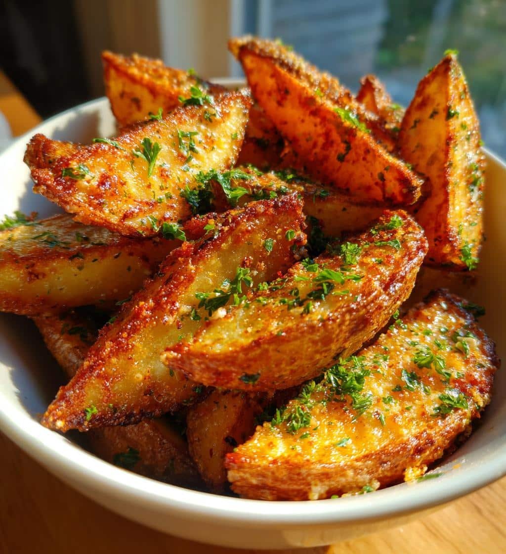 Air Fryer Homemade Garlic Parmesan Crispy Wedges