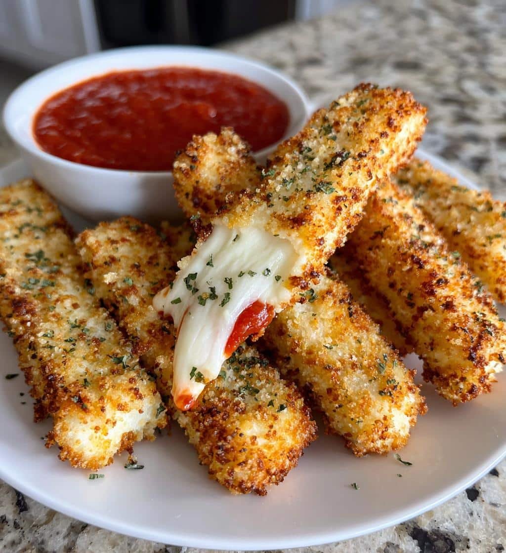 Air Fryer Homemade Italian Herb Mozzarella Sticks (5-Ingredient)