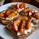 Air Fryer Hot Honey Peaches & Cottage Cheese Toast
