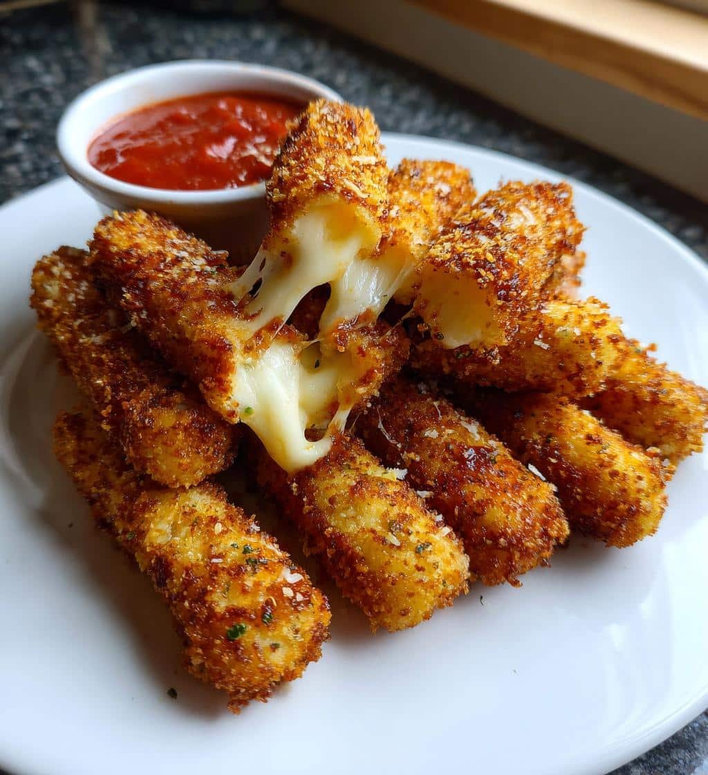 5-Ingredient Air Fryer Low-Carb Mozzarella Sticks That Crunch! 4 Air Fryer Low-Carb Mozzarella Sticks - detail 1