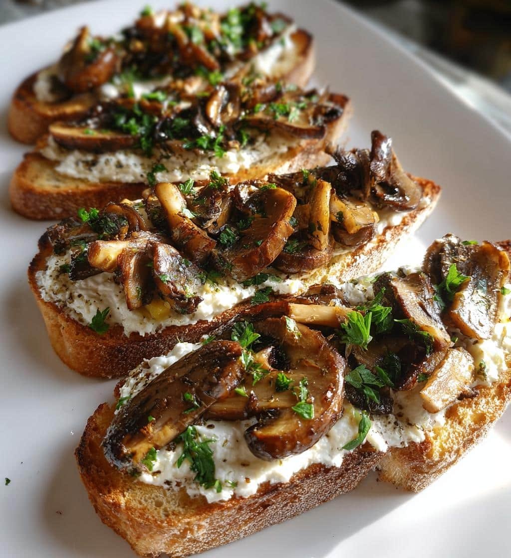 Air Fryer Mushroom Truffle Ricotta Toast - detail 1