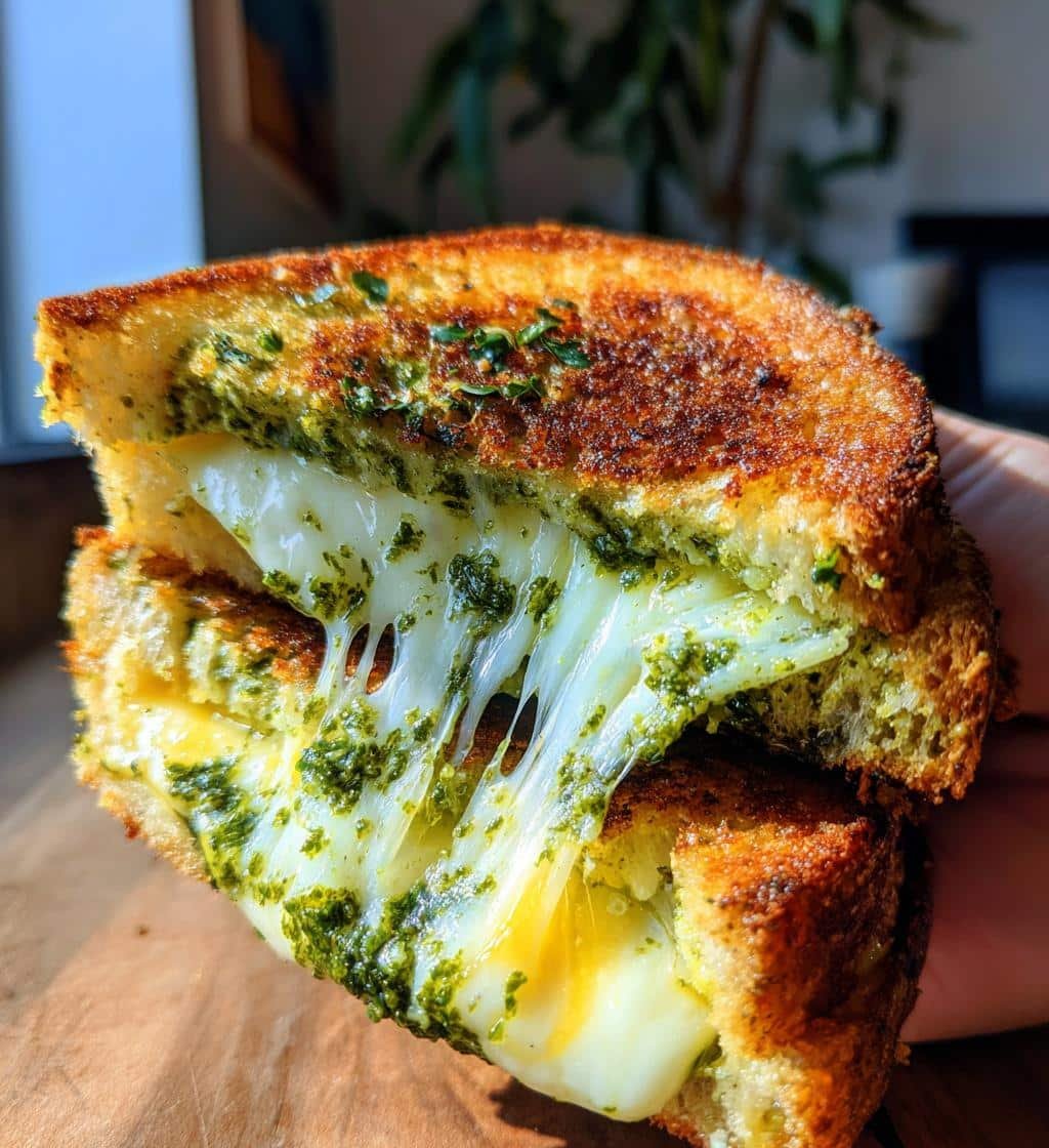 Air Fryer Pesto Grilled Cheese Sandwich - detail 1