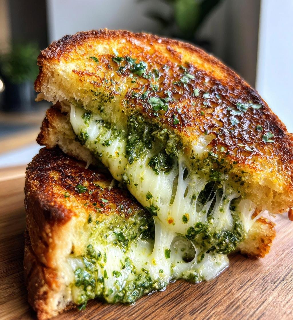 Air Fryer Pesto Grilled Cheese Sandwich