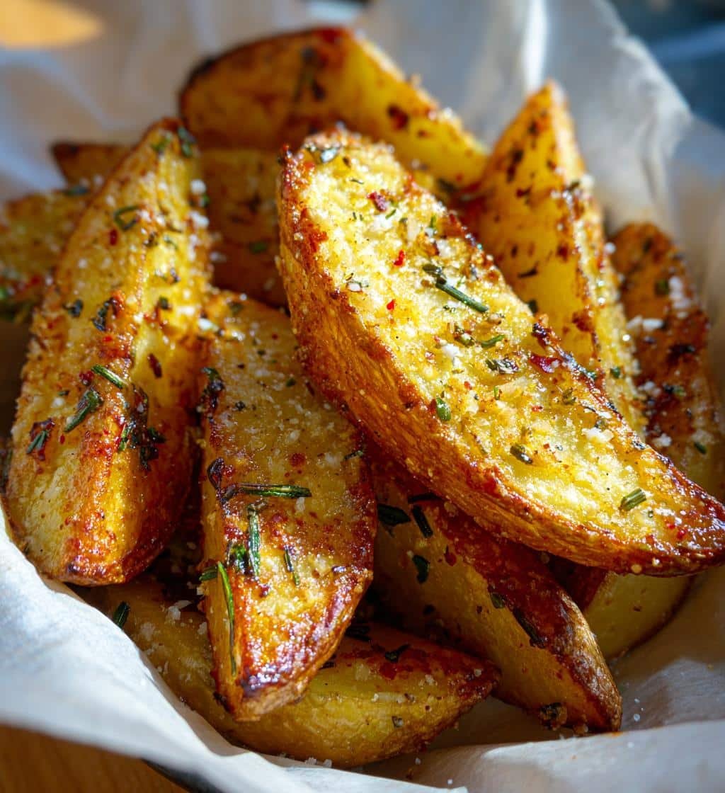 Air Fryer Rosemary Garlic & Parmesan Wedges