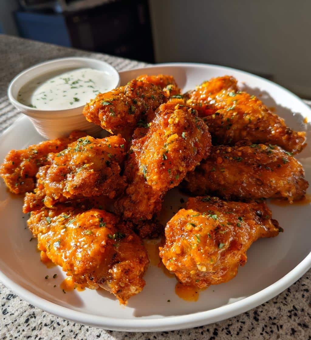 Air Fryer Spicy Ranch Buffalo Wings