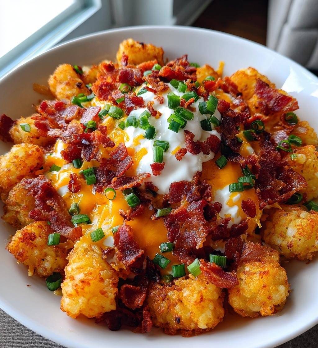 Air Fryer Tater Tots - Loaded Bacon