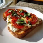 5-Minute Air Fryer Tomato Basil Cottage Cheese Melt Toast 5 Air Fryer Tomato Basil Cottage Cheese Melt Toast