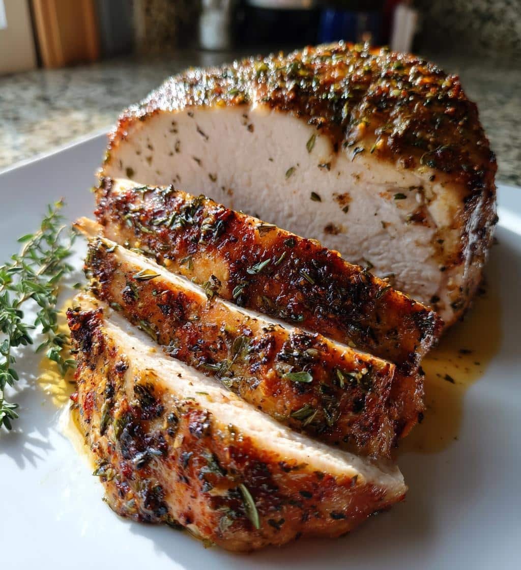 Air Fryer Turkey Breast Herb Seasoned