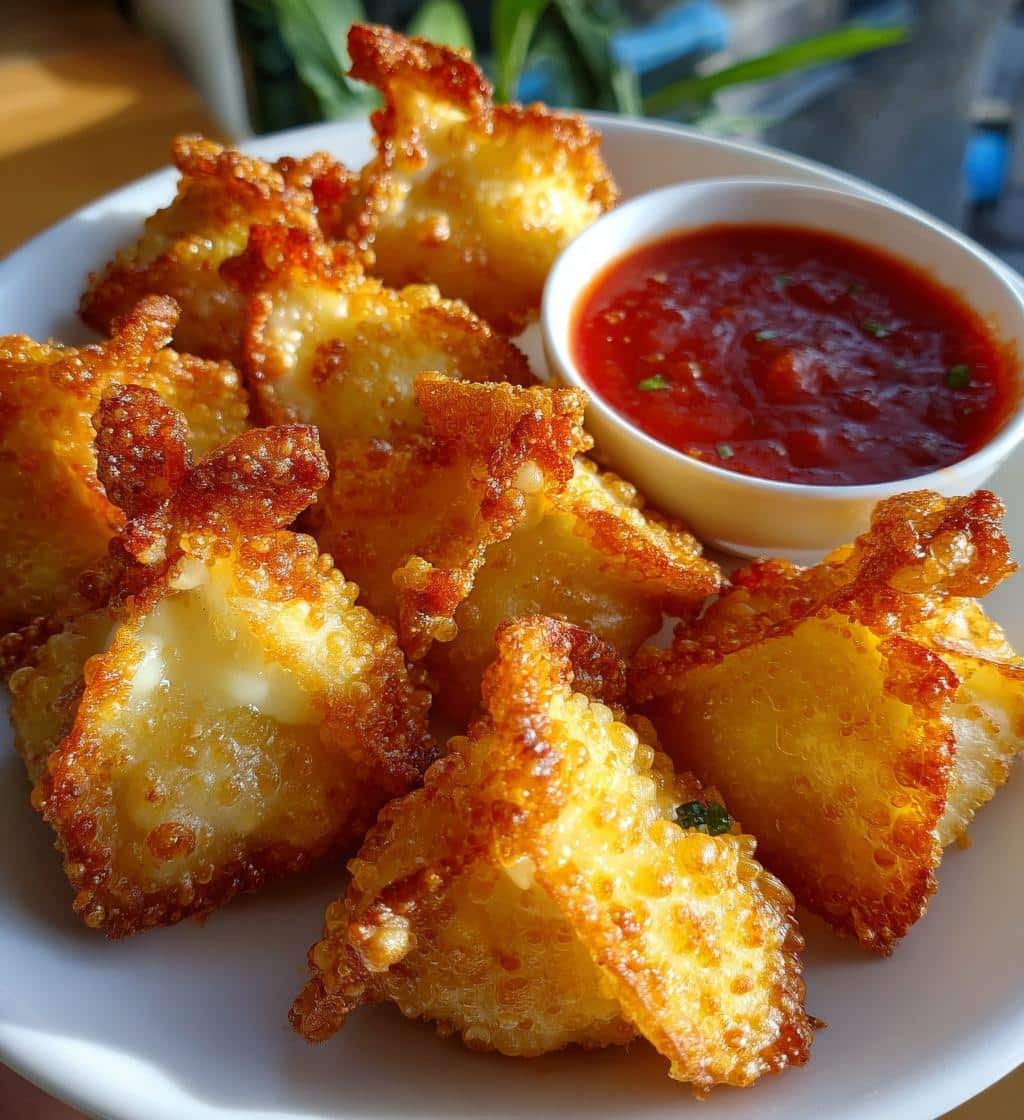 Air Fryer Wonton-Wrapped Mozzarella Sticks