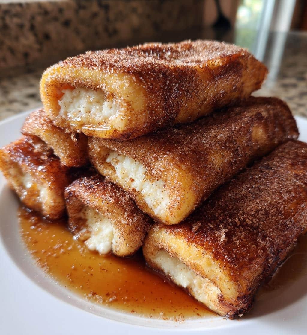 Cinnamon Roll French Toast Roll-Ups (Air Fryer)