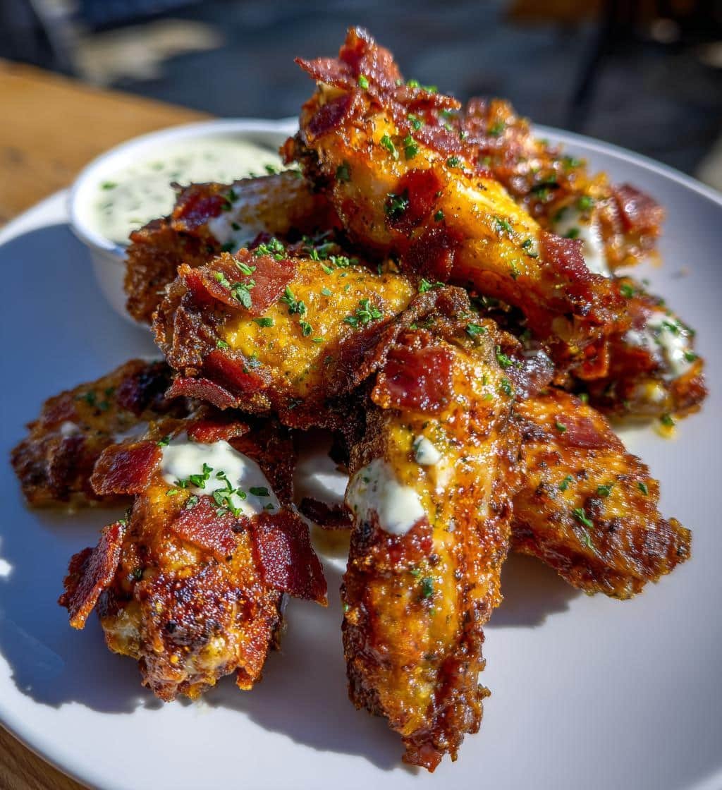 Delicious Bacon Ranch Air Fryer Wings