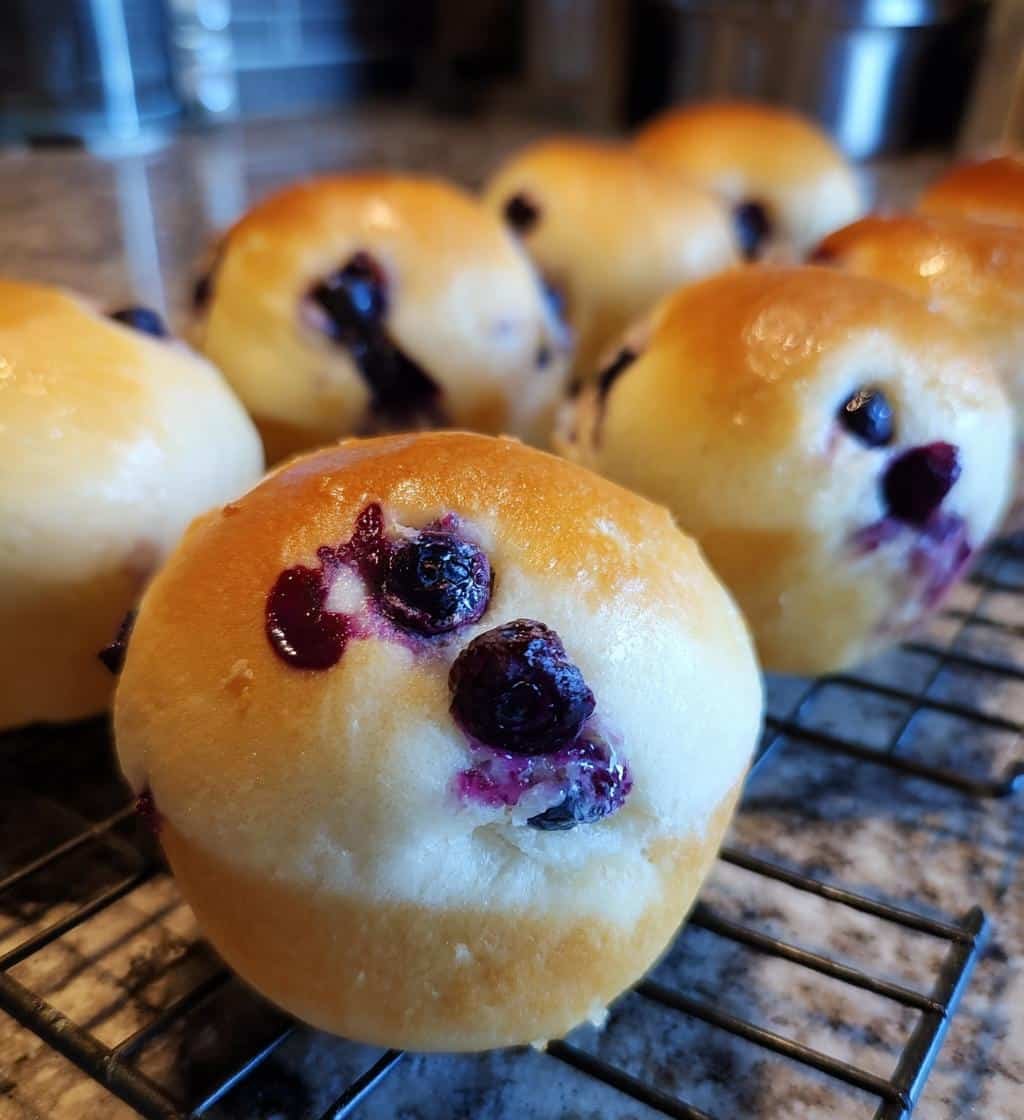 Lemon Blueberry Air Fryer Sweet Rolls