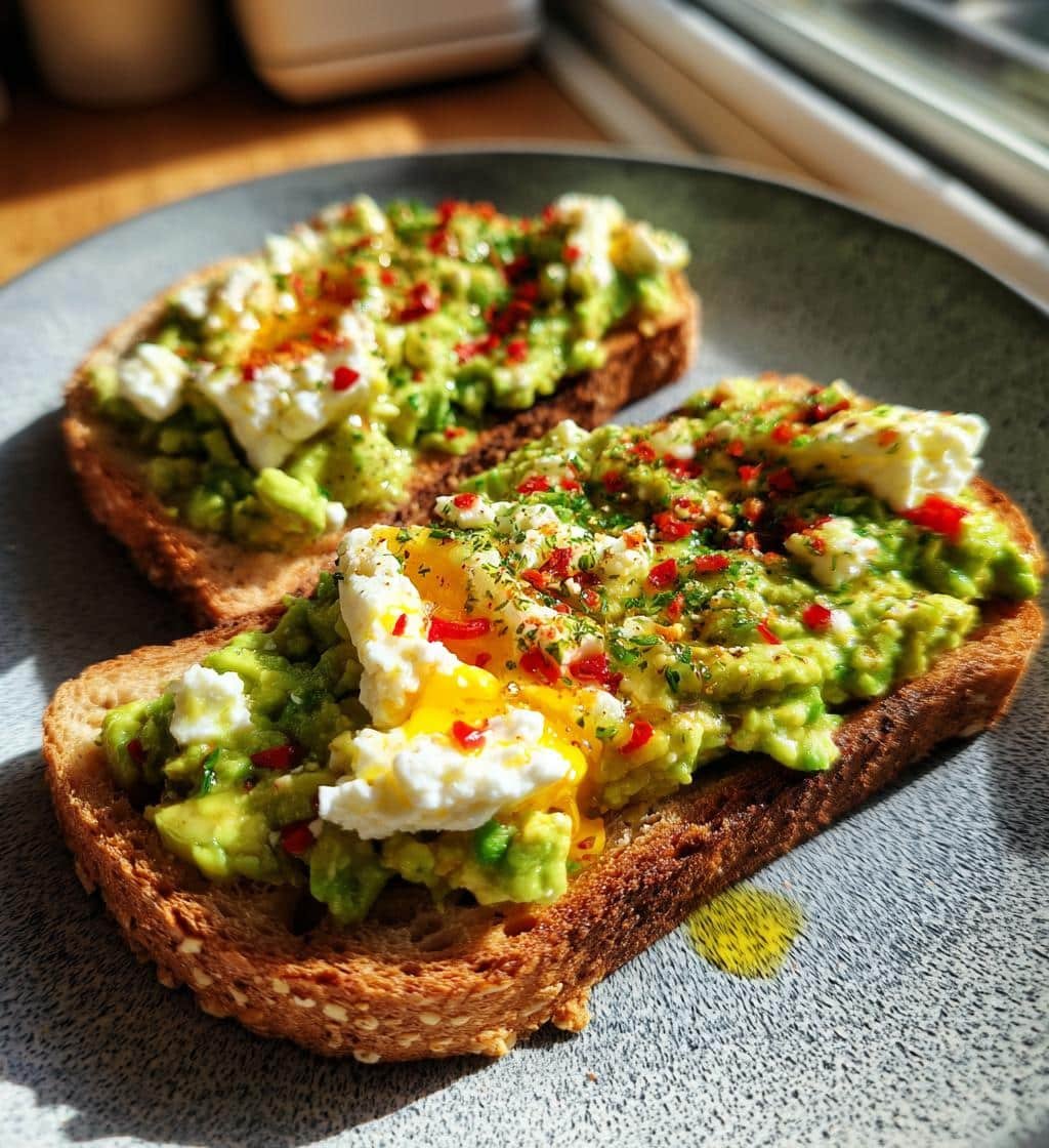 Spicy Avocado & Cottage Cheese Air Fryer Toast