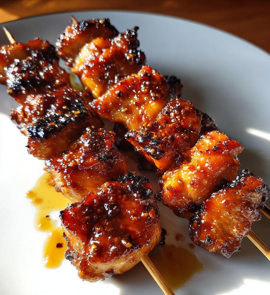 Air Fryer Bourbon Chicken Skewers