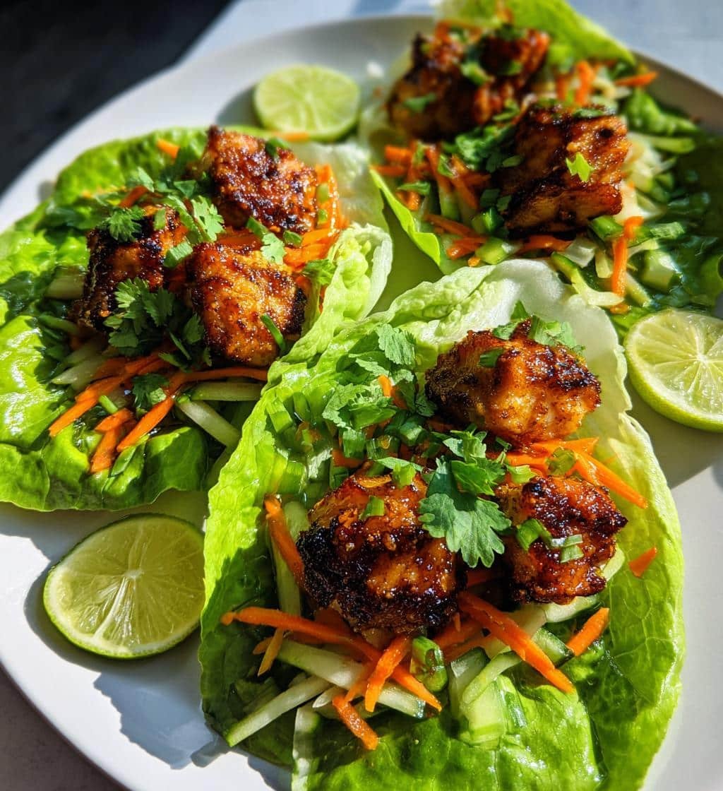 Air Fryer Cod Lettuce Wraps