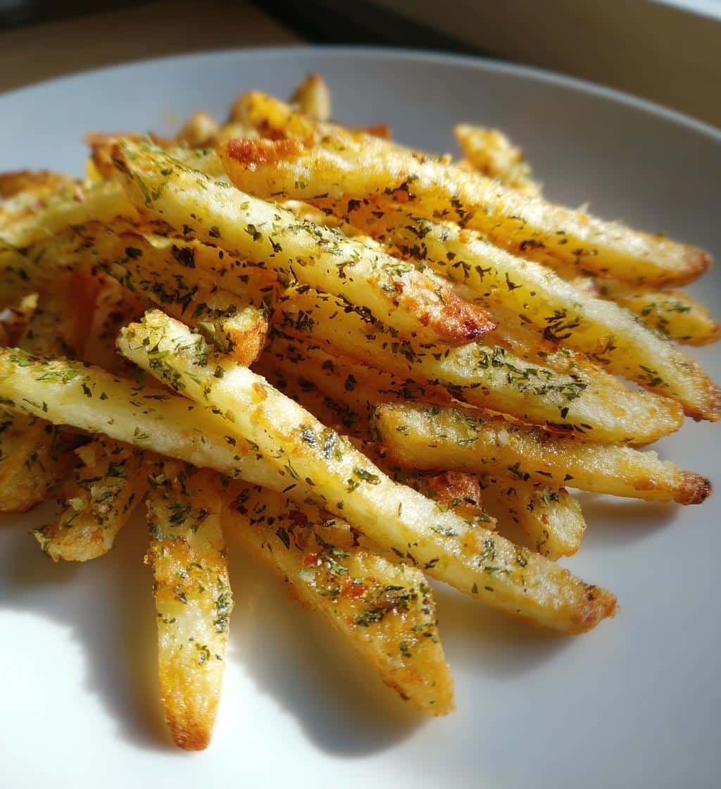 Air Fryer Crispy Lemon Herb Garlic Fries