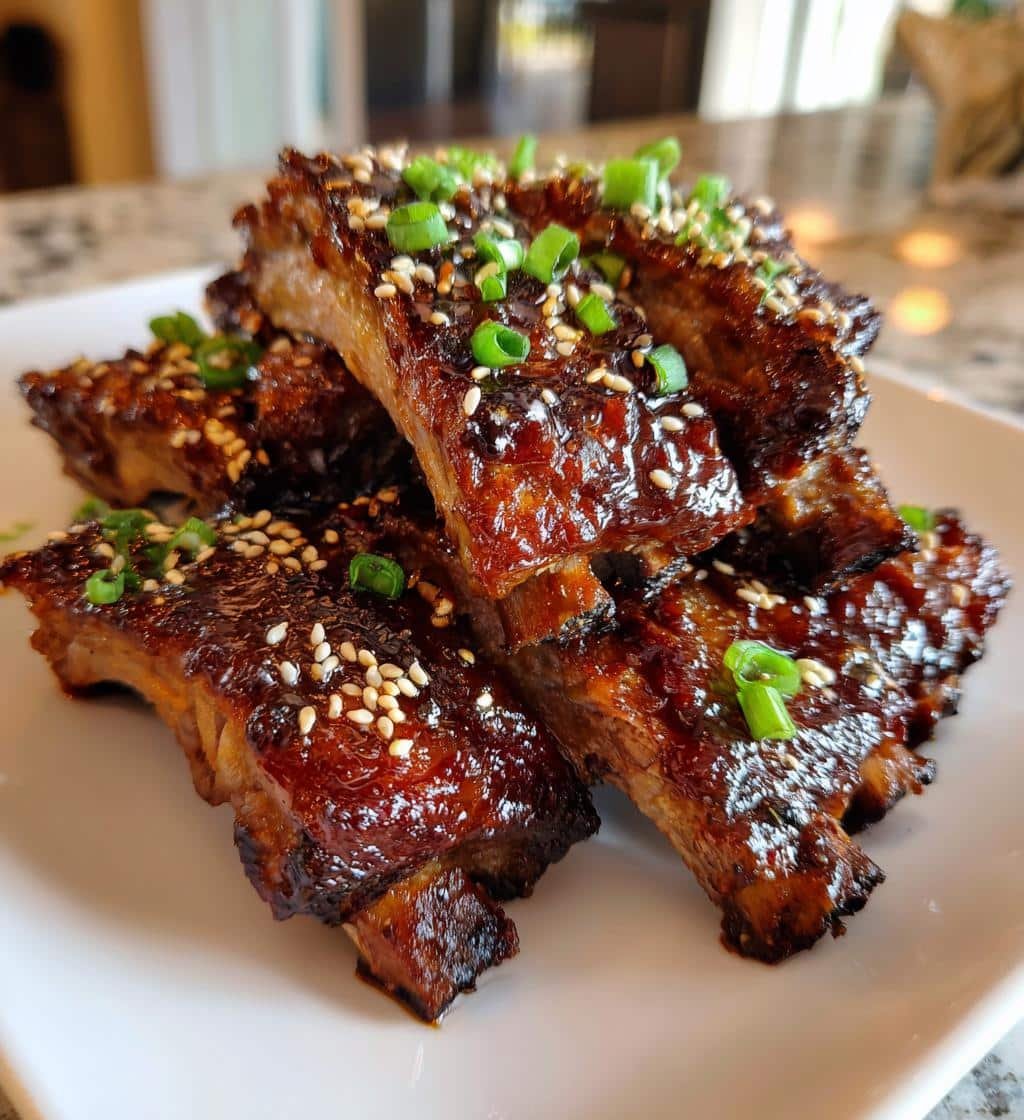 Air Fryer Delicious Sticky Asian Pork Ribs - detail 1