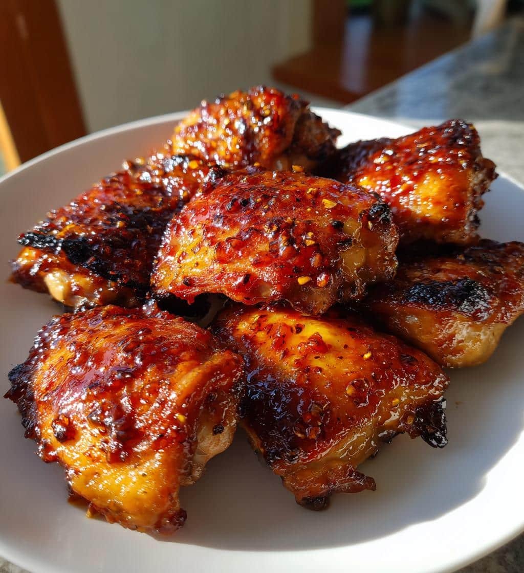 Air Fryer Delicious Sticky Sweet Chili Chicken Thighs