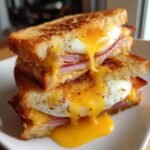 Air Fryer Egg and Ham Breakfast Sandwich