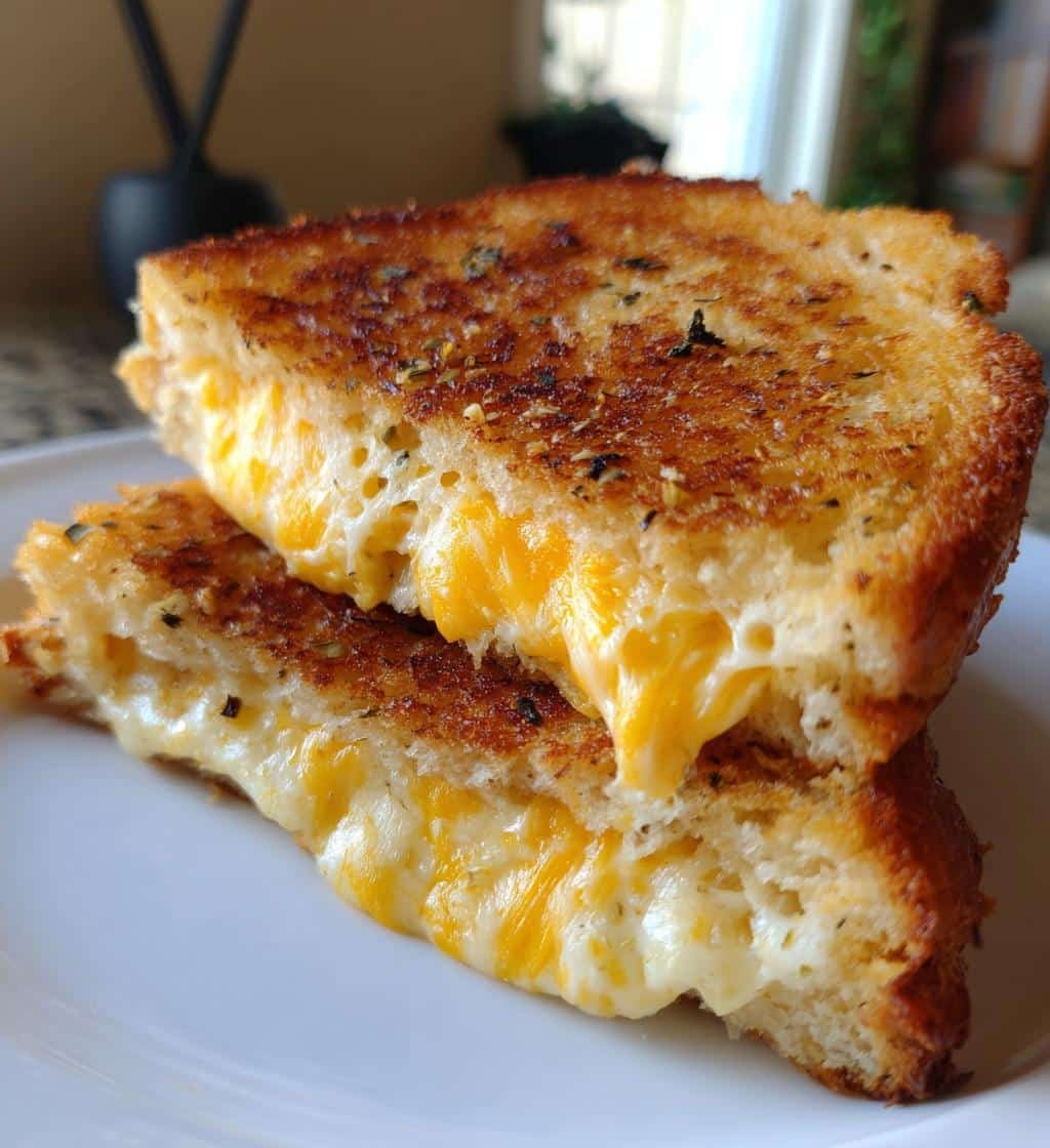 Air Fryer Garlic Butter Grilled Cheese