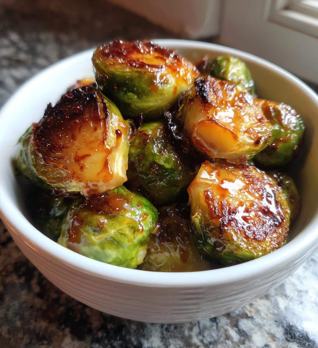 Air Fryer Honey garlic Brussels sprout bites