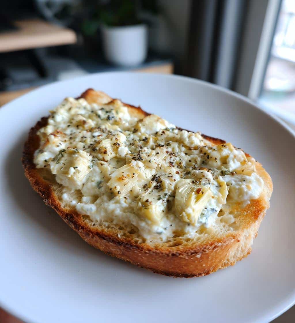 Air Fryer Ricotta Artichoke Toast - detail 1