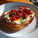 Air Fryer Ricotta Roasted Red Pepper Toast
