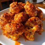 Air fryer cauliflower buffalo chips