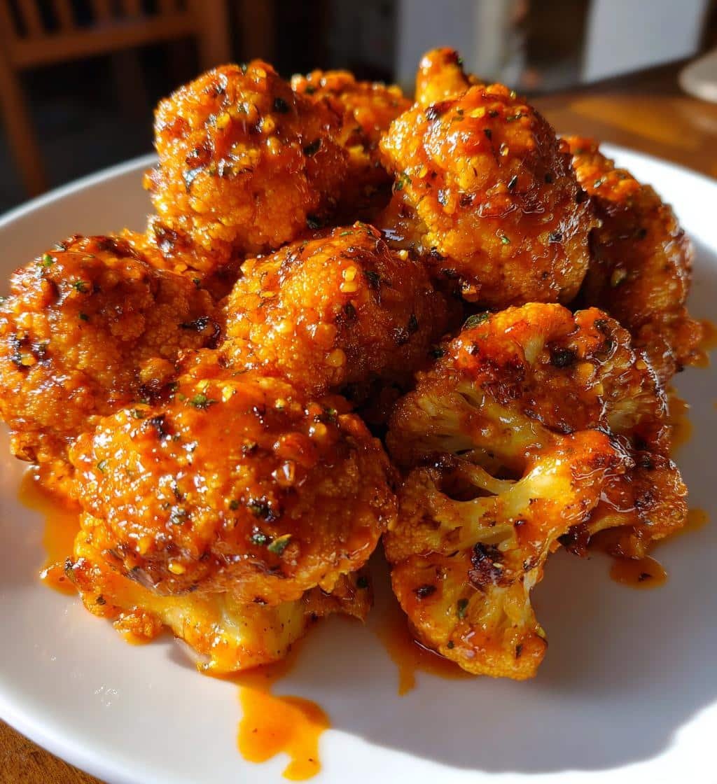 Air fryer cauliflower buffalo chips
