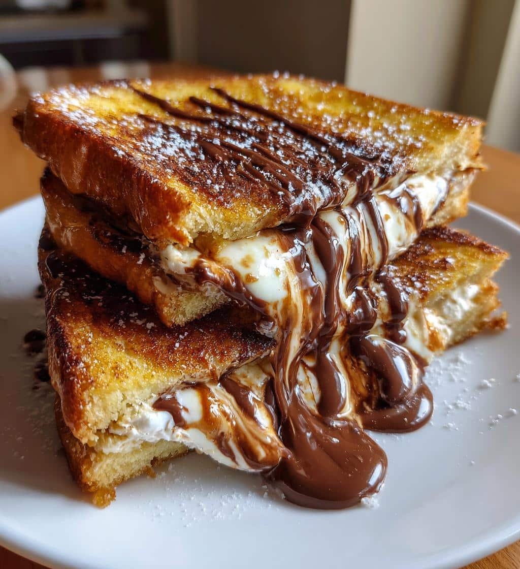 Nutella Swirl Ricotta Dessert Air Fryer Toast - detail 1