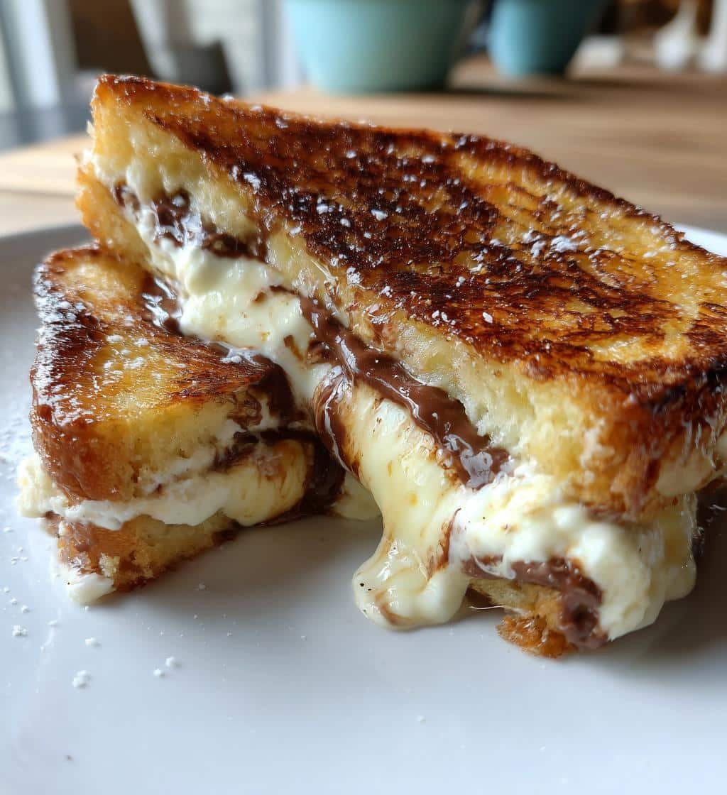 Nutella Swirl Ricotta Dessert Air Fryer Toast