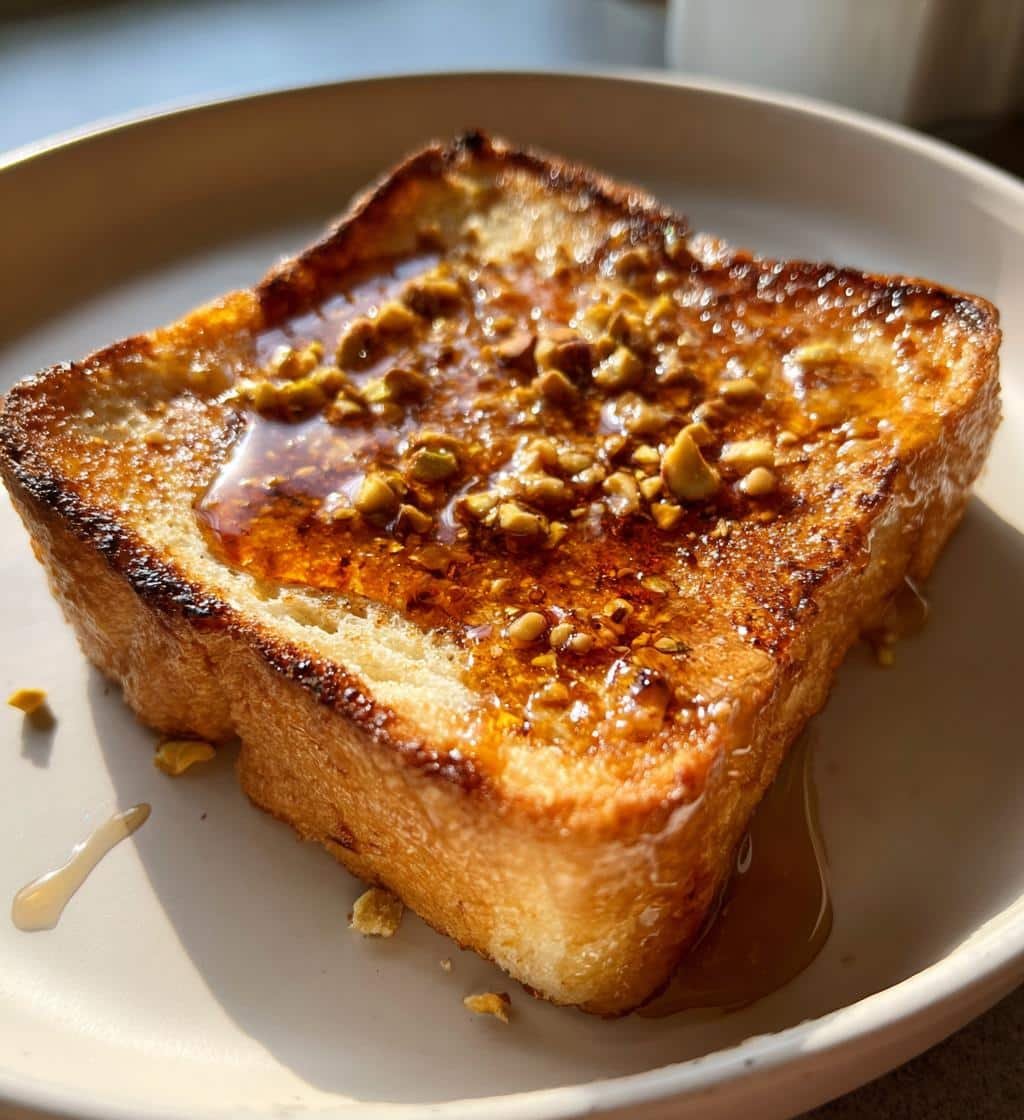 Pistachio Honey Butter Air Fryer Toast